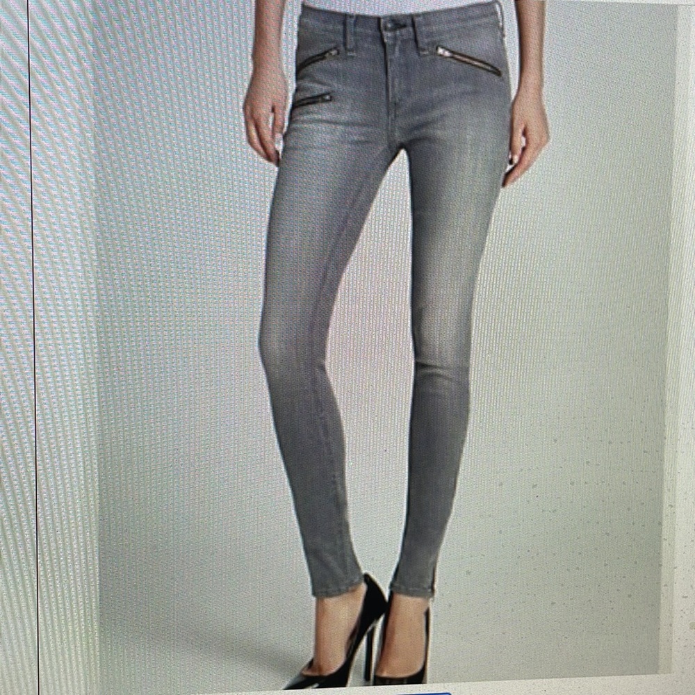 Rag & Bone gray zippered skinny jeans 26